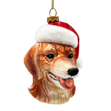 Golden Retriever Glass Christmas Ornament, Labrador Tree Decoration