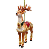 Majestic Deer in Gold Armor Ornament, Regal Christmas Tree Decor