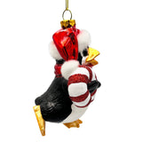 Penguin with Candy Glass Christmas Ornament, Arctic Bird Classic Tree Decoration