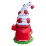 Charming Homestead Strawberry Gnome Garden Statue, 9.5" Farmhouse Style Unique Fruit Home Decor