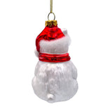 Classic White Polar Bear Glass Christmas Ornament