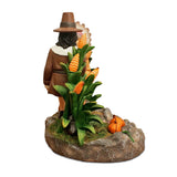 Harvest Harmony Kinship Between Native Americans and Pilgrims Figurine, 6" Fall Decor and Thanksgiving Statue