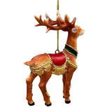 Majestic Deer in Gold Armor Ornament, Regal Christmas Tree Decor