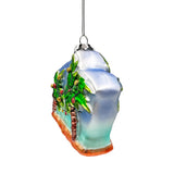 Merry Beachmas Christmas Palm Tree Glass Ornament, Xmas in July Tropical Decor