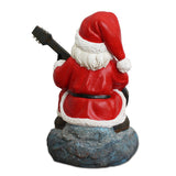 Merry Vibes Rockstar Santa Christmas Figurine, 10" Rock n Roll Lover Gift Garden Statue