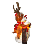 It's the Most Wonderful Time for a Beer Festive Figurine, 8" Snowman and Reindeer Christmas Party Statue