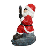 Merry Vibes Rockstar Santa Christmas Figurine, 10" Rock n Roll Lover Gift Garden Statue