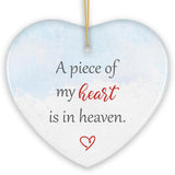 A Piece of My Heart is in Heaven Ornament, Christmas Memorial Keepsake