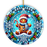 Crystal Snow Gingerbread Man Ornament, Magical Gift and Decor for Christmas Tree