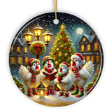 Delightful Victorian Chicken Carolers Ornament, Cozy Christmas Tree Decor