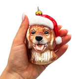 Golden Retriever Glass Christmas Ornament, Labrador Tree Decoration