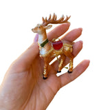 Majestic Deer in Gold Armor Ornament, Regal Christmas Tree Decor