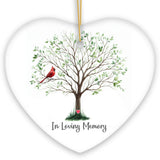 In Loving Memory of Mom and Dad Cardinal on a Tree Ornament, Heavenly Christmas Remembrance Gift