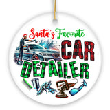 Santa's Favorite Car Detailer Ornament, Christmas Appreciation Gift for Auto Detailing Experts