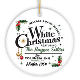 White Christmas Ornament, Retro 1954 Holiday Inn Movie Gift and Tree Decor