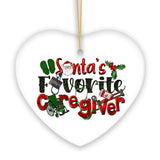 Santa’s Favorite Caregiver Christmas Ornament, Appreciation Gift Charm for Nanny