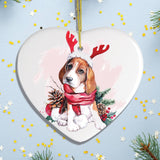 Watercolor Beagle Christmas Ornament