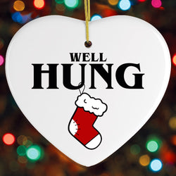 Well Hung Funny Christmas Ornament