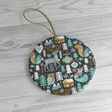 Woodland Animal Scandinavian Winter Pattern Ornament