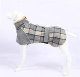 Anniepaw British Plaid Winter Dog Coat Reflective Windproof Warm Jacket for Small to Large Dogs 3XL Checked Snow Outfit