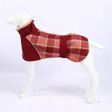 Anniepaw British Plaid Winter Dog Coat Reflective Windproof Warm Jacket for Small to Large Dogs 3XL Checked Snow Outfit