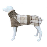 Anniepaw British Plaid Winter Dog Coat Reflective Windproof Warm Jacket for Small to Large Dogs 3XL Checked Snow Outfit