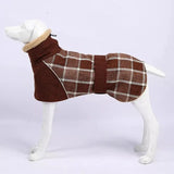 Anniepaw British Plaid Winter Dog Coat Reflective Windproof Warm Jacket for Small to Large Dogs 3XL Checked Snow Outfit