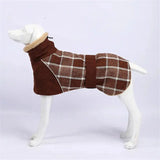 Anniepaw British Plaid Winter Dog Coat Reflective Windproof Warm Jacket for Small to Large Dogs 3XL Checked Snow Outfit