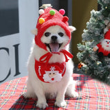 AnniePaw Christmas Santa Hat & Bandana Set - Dog Costume Accessories