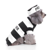 Anniepaw Dog Prisoner Halloween Costume Party Cosplay Jailbird Clothes with Hat for Pug Chihuahua