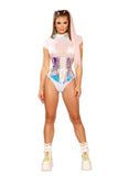 Galactic Groove Holographic Vinyl Waist Cincher