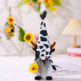 Eclectic Cow Plush Gnome Set, Farmhouse Decor