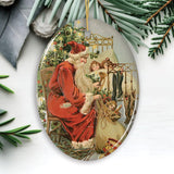 Father Santa Victorian Style Ceramic Christmas Ornament Bundle