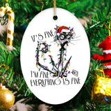 Funny Holiday Black Cat Quote Christmas Ornament Bundle