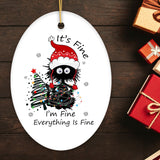 Funny Holiday Black Cat Quote Christmas Ornament Bundle