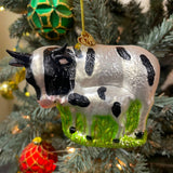 Cow and Calf Glass Christmas Ornament