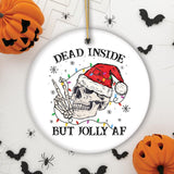 Dead Inside Fun Holiday Dark Humor Christmas Ornament Bundle, Horror Skeleton Party Gift