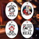 Nasty Dirty Santa Claus Christmas Ornament Bundle, Funny Joke Holiday Humor