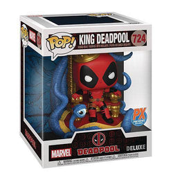 Funko 724 - Marvel Heroes - King Deadpool on Throne Deluxe Pop! Vinyl Bobble Head - PX