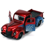 Hollywood Rides 1941 Ford Pickup 1:32 Scale Die-Cast Metal Vehicle with Proto-Suit Spider-Man Figure