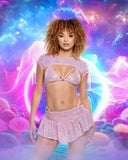 SparkleWave Diamond Delight Mesh Skirt