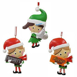 Kurt Adler - Hersey's Candy Elf 3 1/4-Inch Ornament - Set of 3