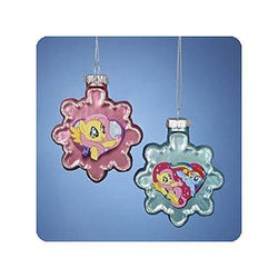 Kurt Adler - My little Pony 2 1/2-Inch Snowflake Holiday Ornament pair