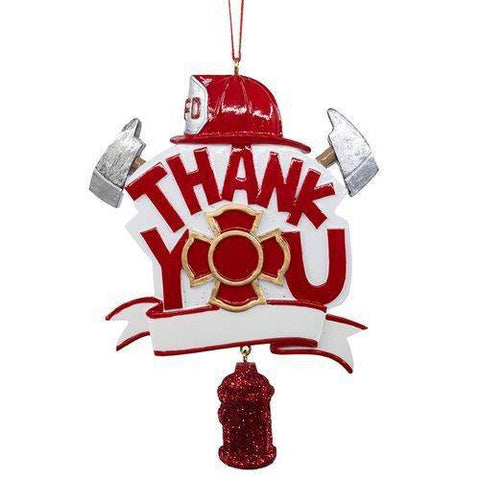 Kurt Adler - Thank You Fireman 4 1/2" Resin Ornament