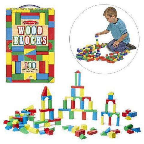 Melissa & Doug - 100 Wood Blocks Set