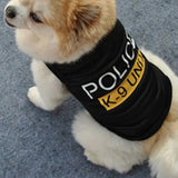 Anniepaw Police Suit Cosplay Dog Clothes Black Elastic Vest Puppy T-Shirt Coat Accessories Apparel Costumes  Pet Clothes for Dogs Cats