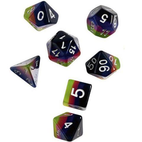 RPG Dice Set (7+1): Pink, Green, Blue