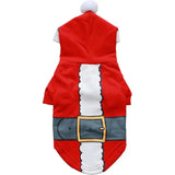 Anniepaw Santa Dog Costume Christmas Hoodie Warm Winter Pet Clothes Red New Year Costume