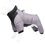 Anniepaw Winter Warm Dog Jacket Reflective Four Legged Clothes Outdoor Waterproof Windproof Traction Harness Jumpsuit French Bulldog Coat