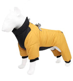 Anniepaw Winter Warm Dog Jacket Reflective Four Legged Clothes Outdoor Waterproof Windproof Traction Harness Jumpsuit French Bulldog Coat